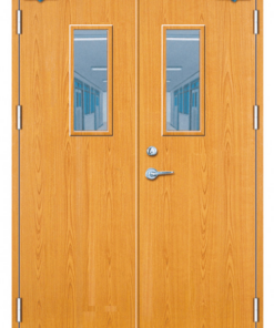 cửa kim loại vân gỗ đôi