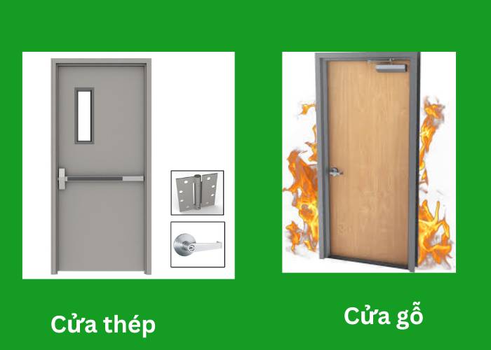 cửa chống cháy bằng thép và gỗ