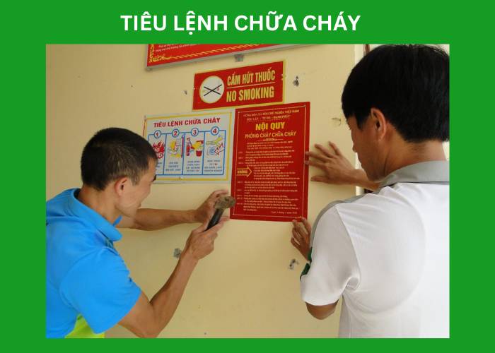 Đặt bảng tiêu lệnh chữa cháy ở đâu
