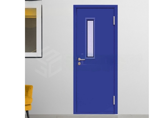 Cửa thép chống cháy Saigondoor TCC P1G1 với tone màu xanh dương