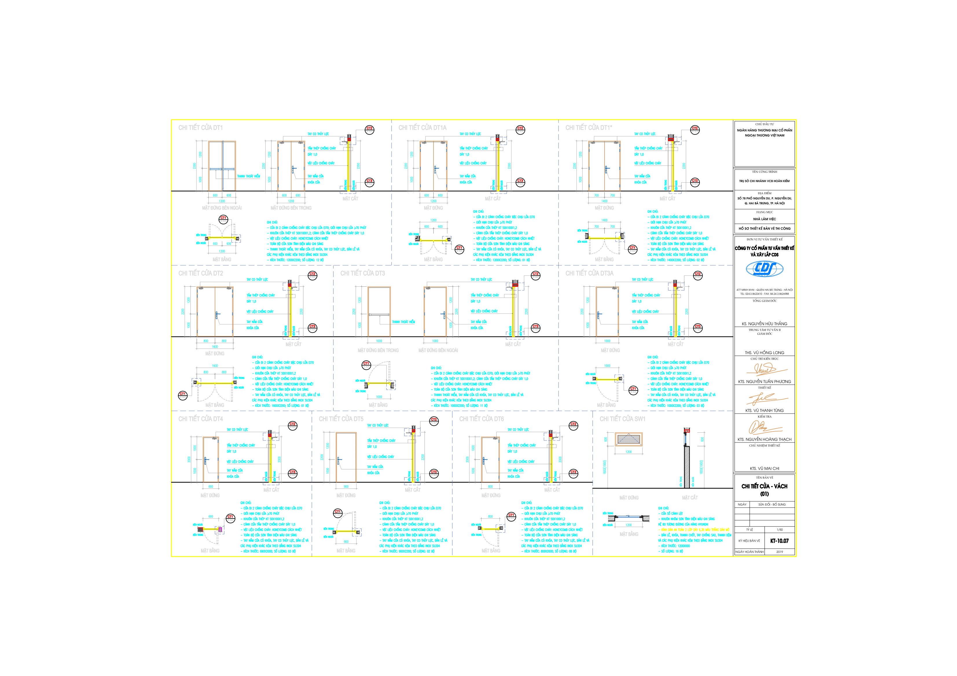 Bản vẽ chi tiết cửa chống cháy tiêu chuẩn